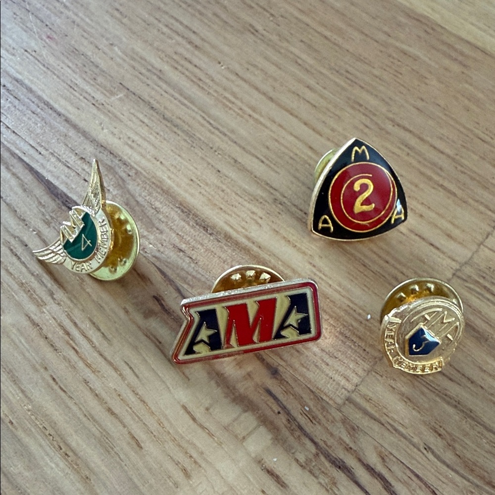 Vintage enamel Pin Set American motorcycle Association hat pins vintage